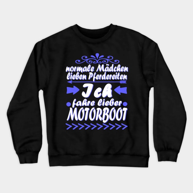 Hobby Motorboot Frauen Meer Speed Boot Crewneck Sweatshirt by FindYourFavouriteDesign